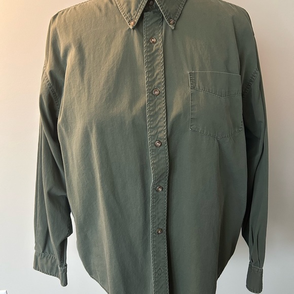 Men’s Basic Editions Green Button Down Shirt - Picture 1 of 4